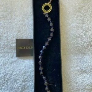 Heidi Daus Crystal Bead Amethyst Bracelet w/ Toggle Closure & Box